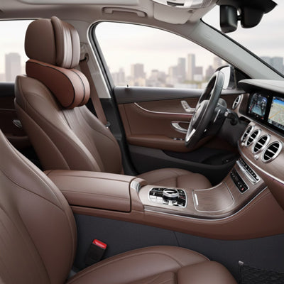 Appui tete voiture Similicuir Marron ultra doux 