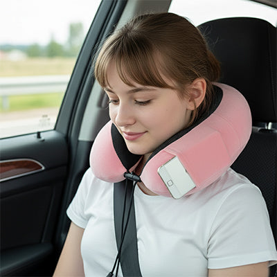 Oreiller de voyage Ergonomique nuque rose
