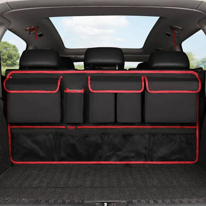 Rangement coffre voiture multipoches Rouge Gain d'espace vertical exploitant toute la hauteur disponible
