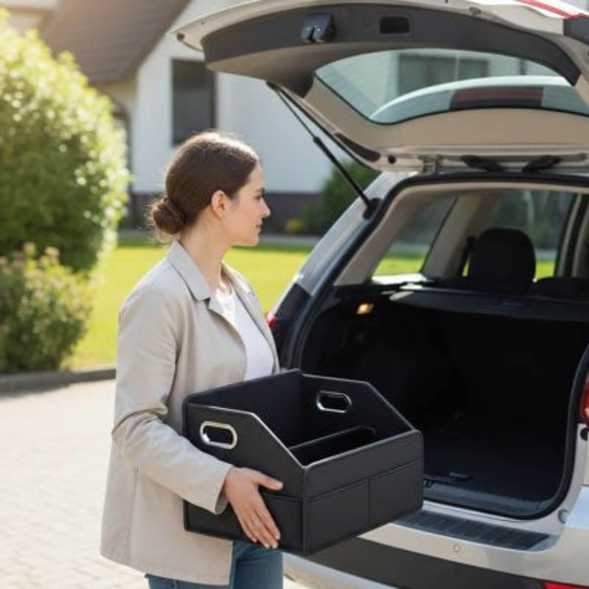 Coffre Rangement voiture Stabilité renforcée Base plate antidérapante