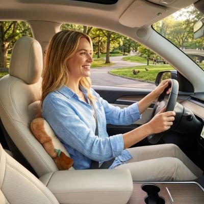 Coussin lombaire voiture 1 PC voiture soutien lombaire mignon Toast coussin bout à bout coussin chaise