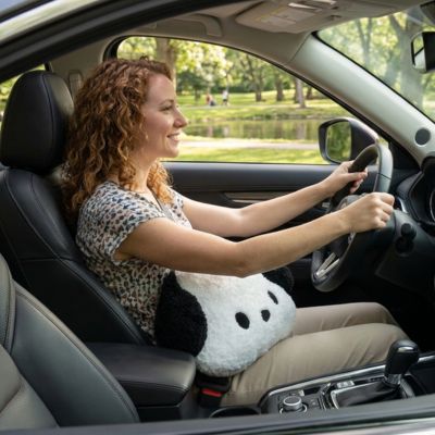 coussin lombaire voiture bicolore noir et blanc 