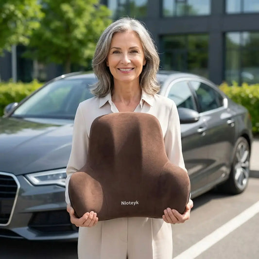 coussin lombaire voiture marron