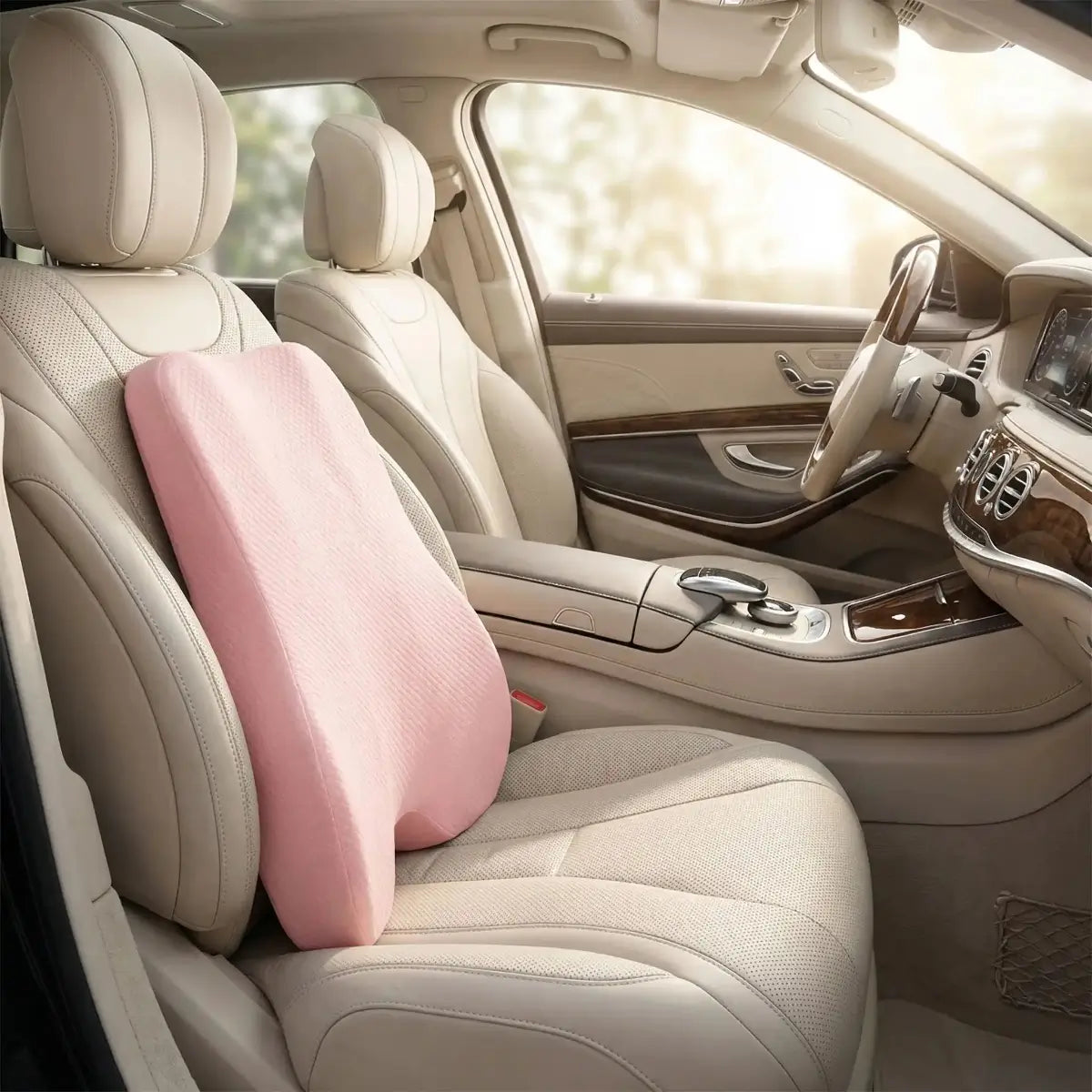 coussin lombaire voiture orthopédique universel rose