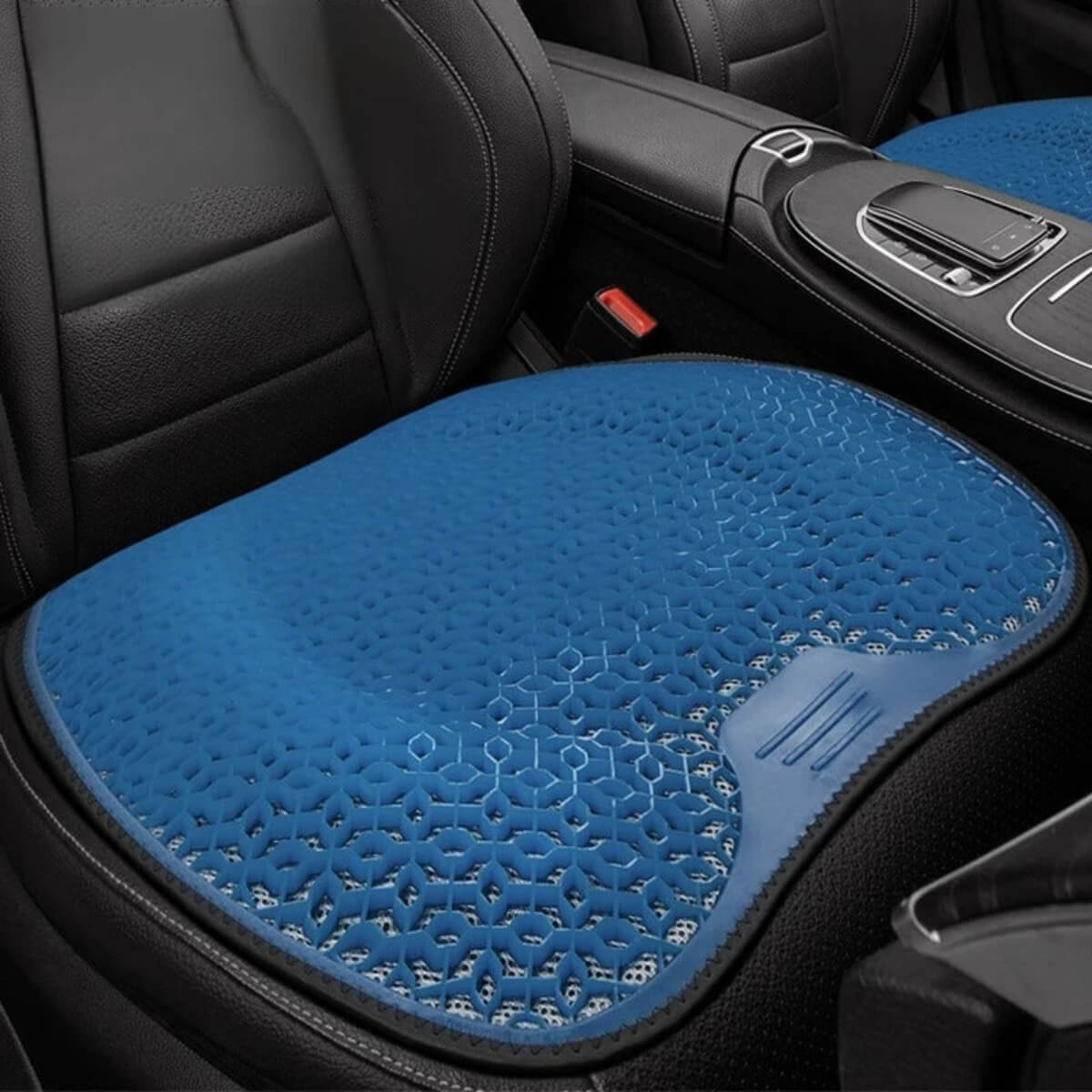 coussin voiture fessier bleu ciel en nid d'abeille respirant 