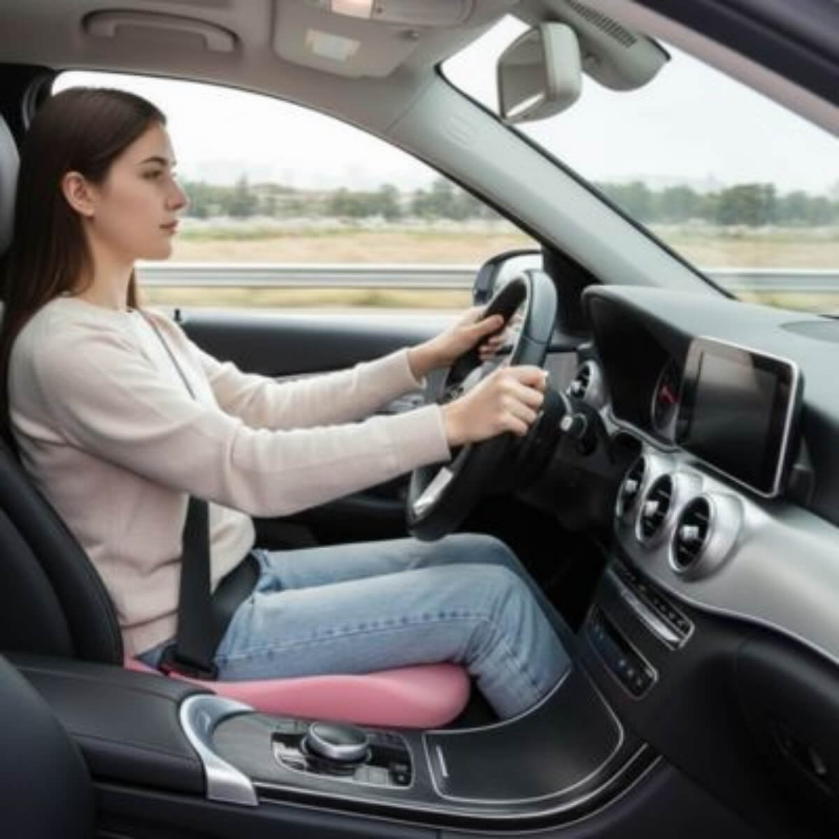 coussin fessier voiture rehausseur rose