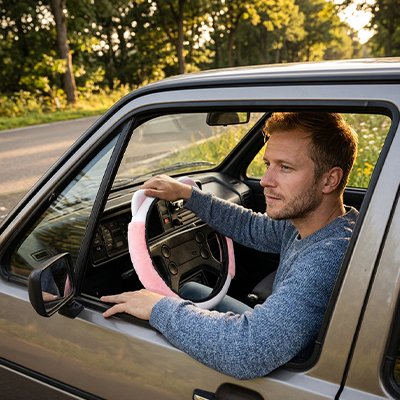 Housse pour volant de voiture Matériau lavable