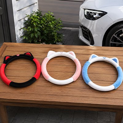  Housse pour volant de voiture Revêtement en peluche douce