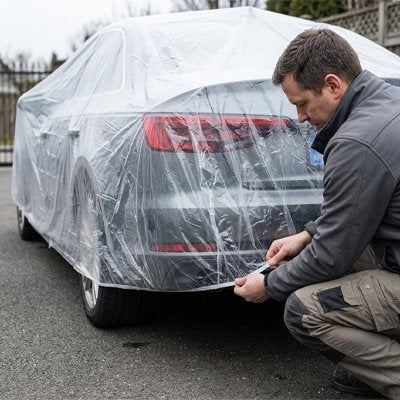Housse voiture protection universelle transparente