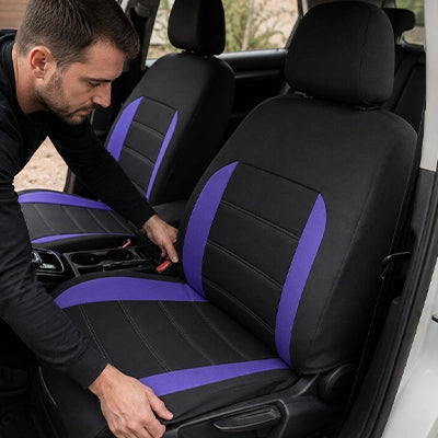 housse de siège auto violet deux places