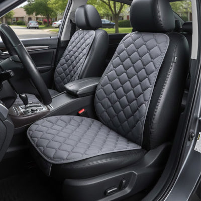 housse siège pour voiture gris fixation sangle de maintien et stabilité 
