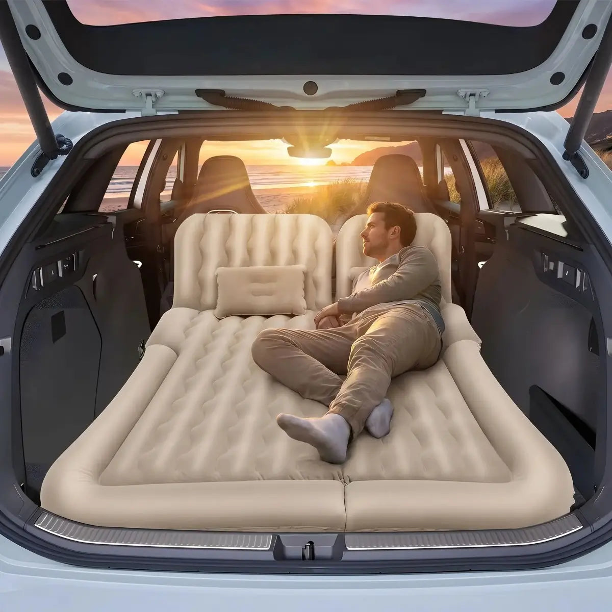matelas coffre voiture reposant 