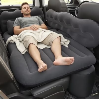 Matelas gonflable pour voiture en textile floqué Surface douce et confortable au toucher