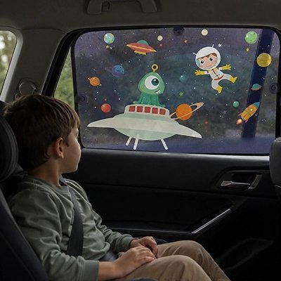 Pare soleil bébé voiture facile à installer.
