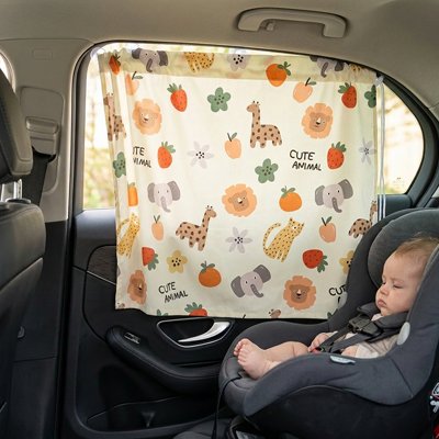 Pare soleil pour voiture Motifs ludiques: dessins d'animaux colorés pour divertir les jeunes passagers