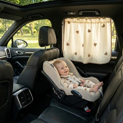 Pare soleil voiture bébé en coton épais brodé de dessin animé mignon