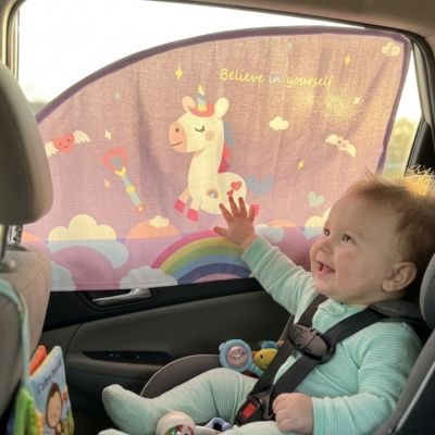 Pare soleil voiture bébé Tissu semi-transparen