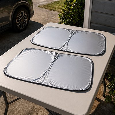 Pare soleil voiture Format modulaire Disponible en plusieurs éléments séparés permettant une couverture complète du pare-brise
