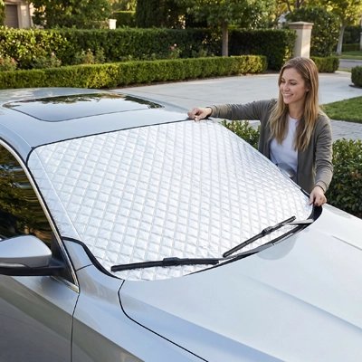 Pare-soleil voiture pare-brise avant Protection thermique bloquant les rayons du soleil direct sur le pare-brise