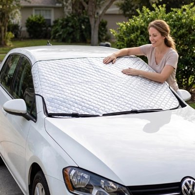 Pare-soleil voiture pare-brise avant SUV=240cm*140cm Rangement compact Installation rapide