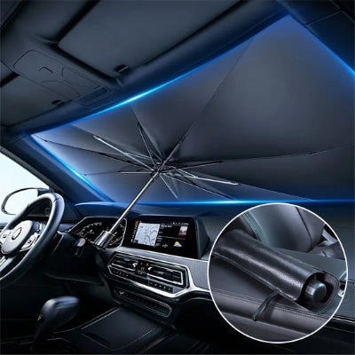 pare soleil voiture premium universel compatible tous les véhicules forme de  parapluie couleur noir 