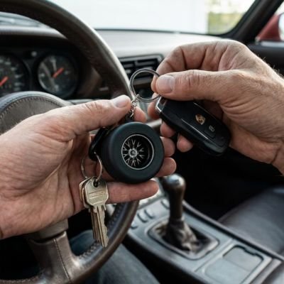 ​ porte clef voiture Forme de pneu miniature réaliste