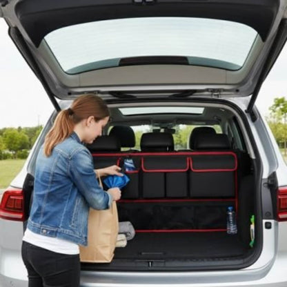 rangement coffre voiture qui tient debout tout seul organisateur de coffre rigide 