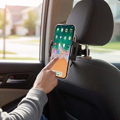 Support tablette voiture Maintien sécurisé du dispositif sur l'appuie-tête et de l'appareil dans le support